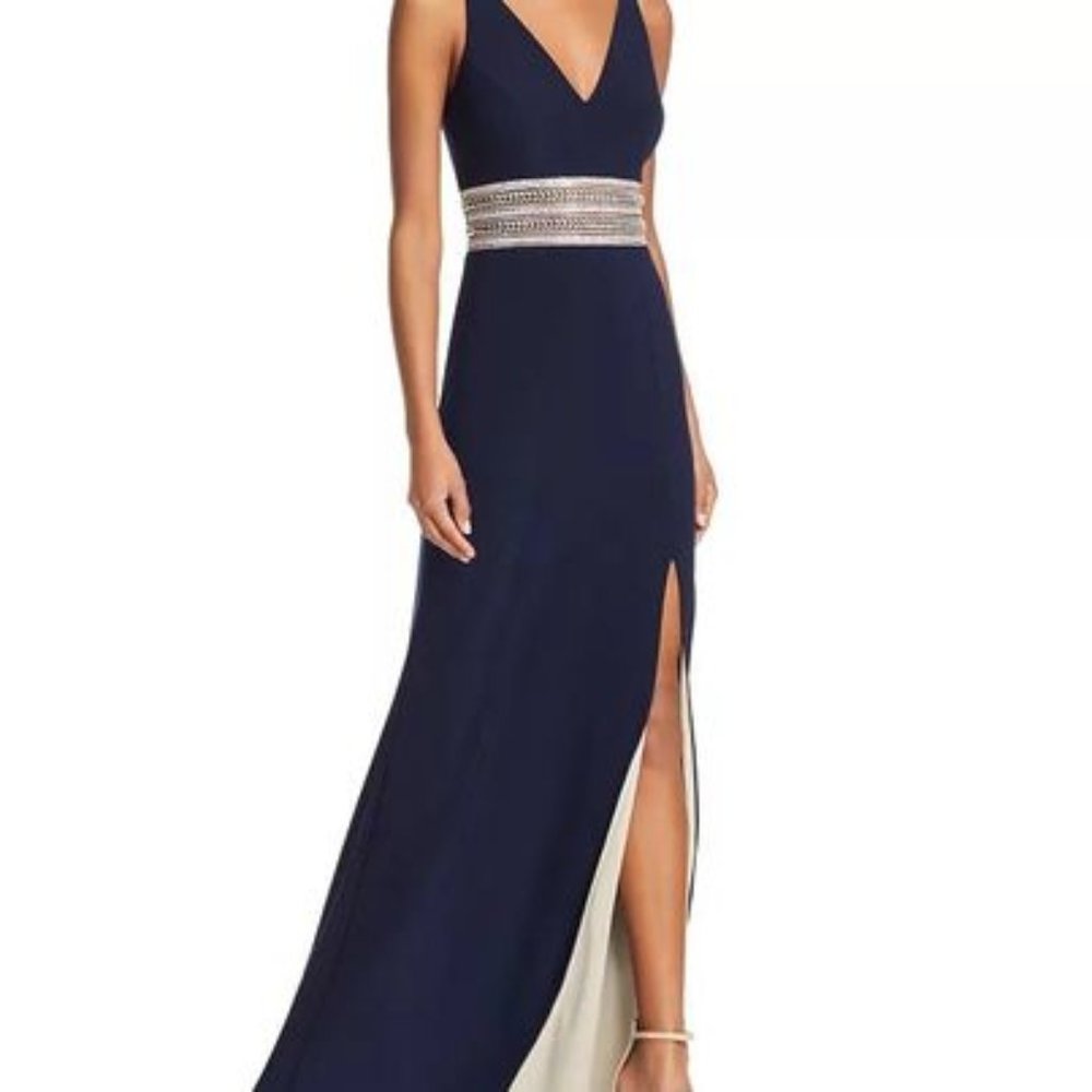 AQUA Embellished-Waist Gown - Picture 1 of 7
